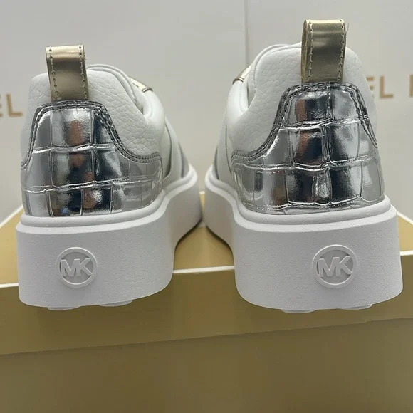 MICHAEL KORS Romey Mixed Media Slip-On Faux Tambled Platform Sneaker
Silver
New - Picture 13 of 16